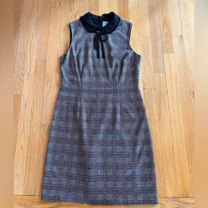 CeCe Black and Gray Plaid Mini Dress